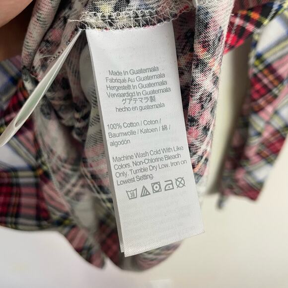 J Crew Striped Tissue Turtleneck Plaid Long Sleeve Cotton Shirt US Women's S - Picture 5 of 5